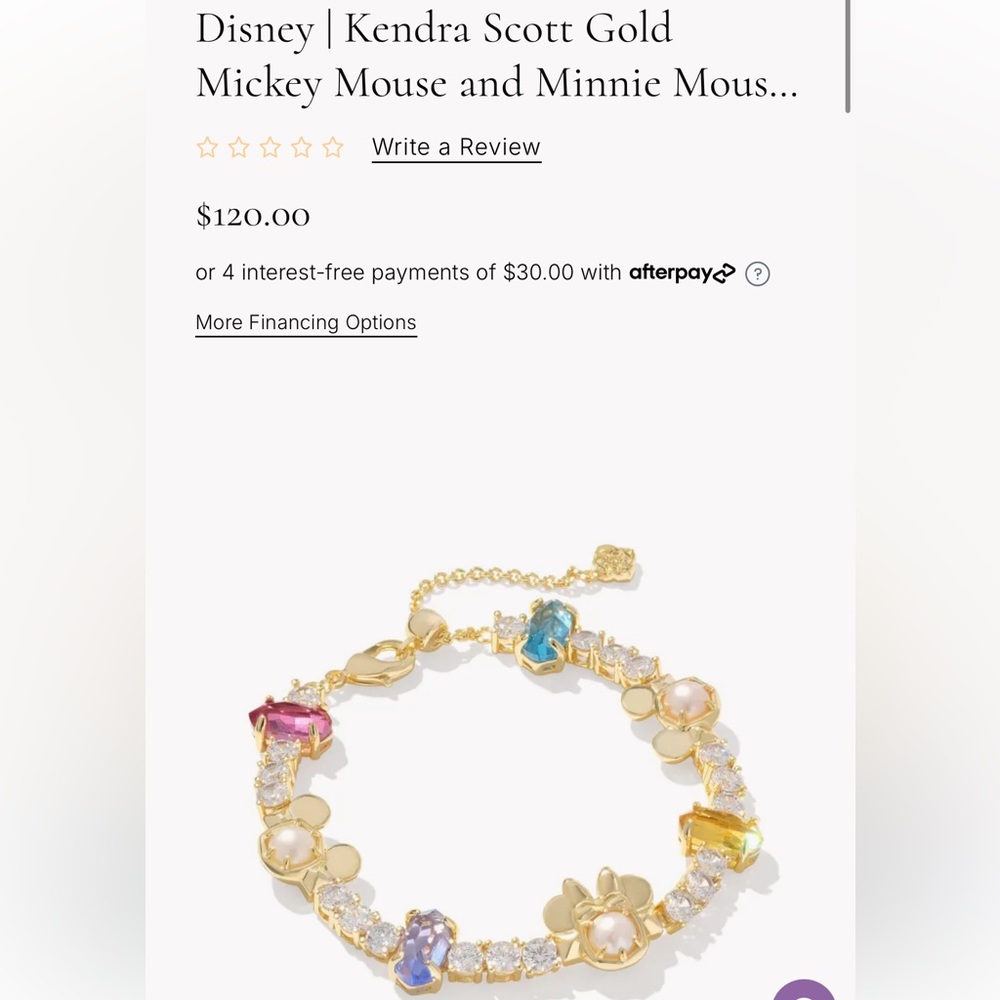 BNIB Disney X Kendra Scott Mickey and Minnie Mouse Jewel Bracelet